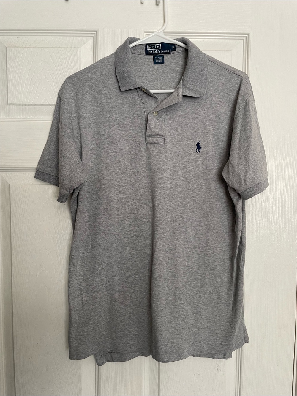 Ralph Lauren Polo 100% Cotton Mens size M Shirt in Heather Gray with Navy Pony